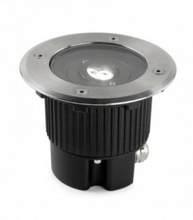 LED 3 Light Round Recessed Floor Light Stainless Steel Aisi 316 IP67