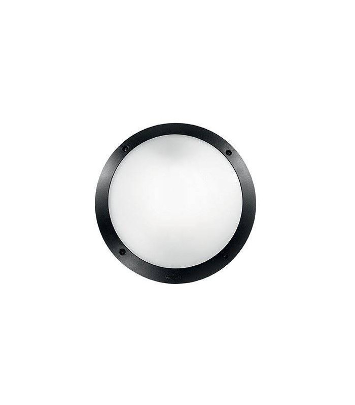 1 Light Diffuser Outdoor Flush Ceiling / Wall Light Black IP66, E27