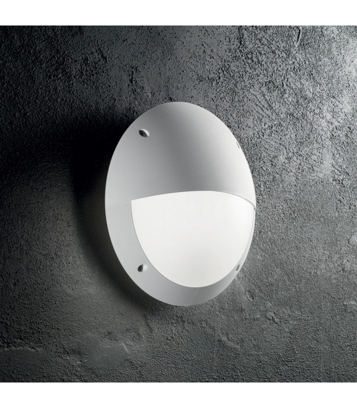 1 Light Half Diffuser Outdoor Flush Wall Light White IP66, E27