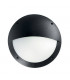 1 Light Half Diffuser Outdoor Flush Wall Light Black IP66, E27