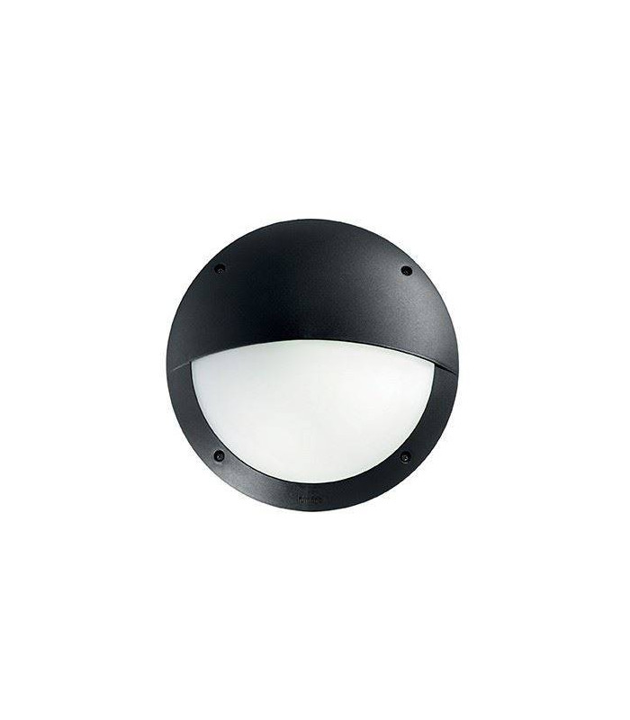 1 Light Half Diffuser Outdoor Flush Wall Light Black IP66, E27
