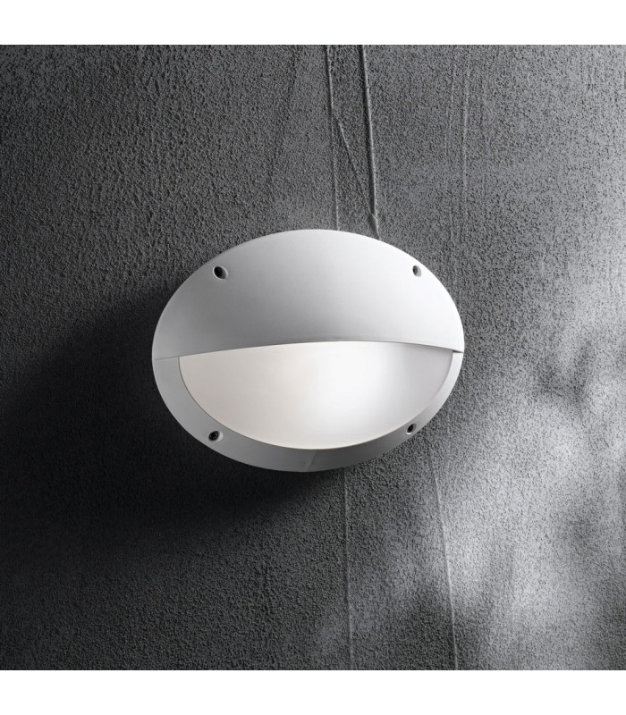 1 Light Half Diffuser Outdoor Flush Wall Light White IP66, E27