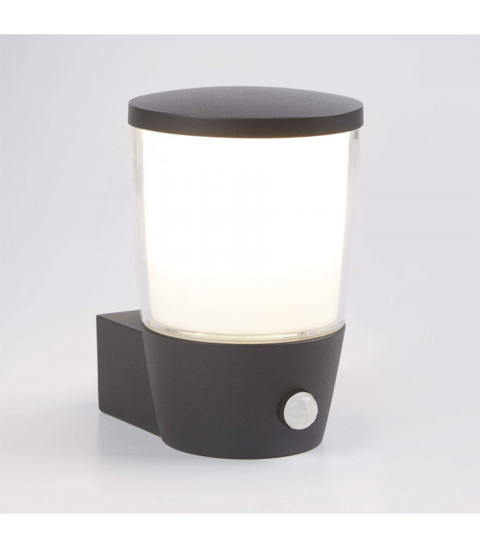 1 Light Outdoor Wall Light Dark Grey with PIR Motion Sensor IP44, E27