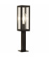 1 Light Outdoor Short Bollard Light Black with Clear Glass IP44, E27