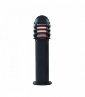 1 Light Outdoor Bollard Light Black with White Diffuser IP44, E27