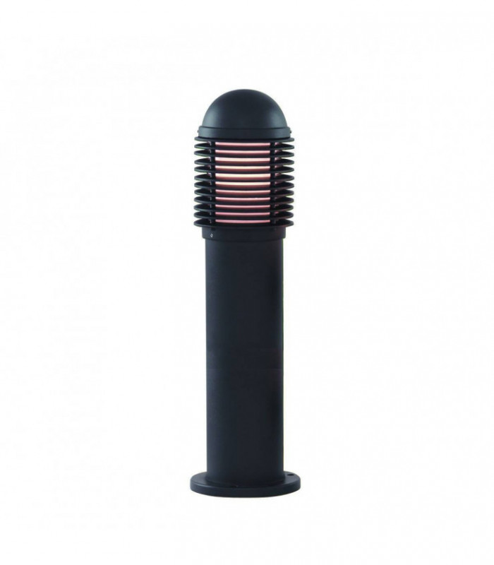 1 Light Outdoor Bollard Light Black with White Diffuser IP44, E27