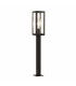 1 Light Outdoor Tall Bollard Light Black with Clear Glass IP44, E27