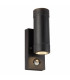 2 Light Outdoor Up Down Wall Light Black with PIR Sensor IP44, GU10