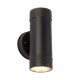 2 Light Outdoor Up Down Wall Light Black IP44, GU10