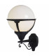 1 Light Outdoor Aluminium Globe Wall Light White, Black IP44, E27
