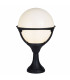 1 Light Outdoor Aluminium Pedestal Lantern White, Black IP44, E27