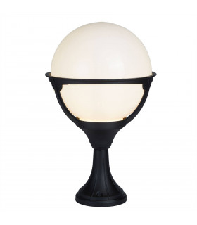 1 Light Outdoor Aluminium Pedestal Lantern White, Black IP44, E27