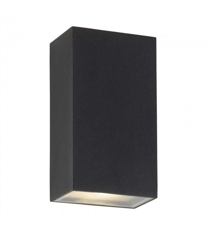 LED 2 Light Outdoor Up Down Wall Light Black IP44