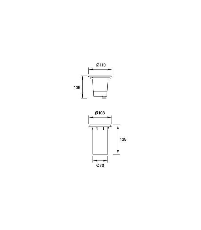 LED 3 Light Recessed Outdoor Ground Light Stainless Steel IP67