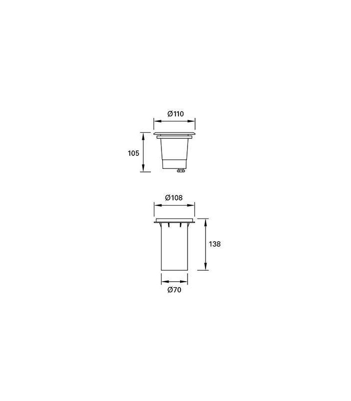 LED 3 Light Recessed Outdoor Ground Light Stainless Steel IP67