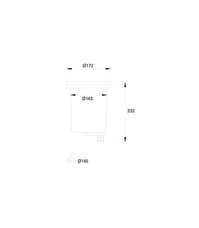 1 Light Round Recessed Outdoor Ground Light Black IP67, E27