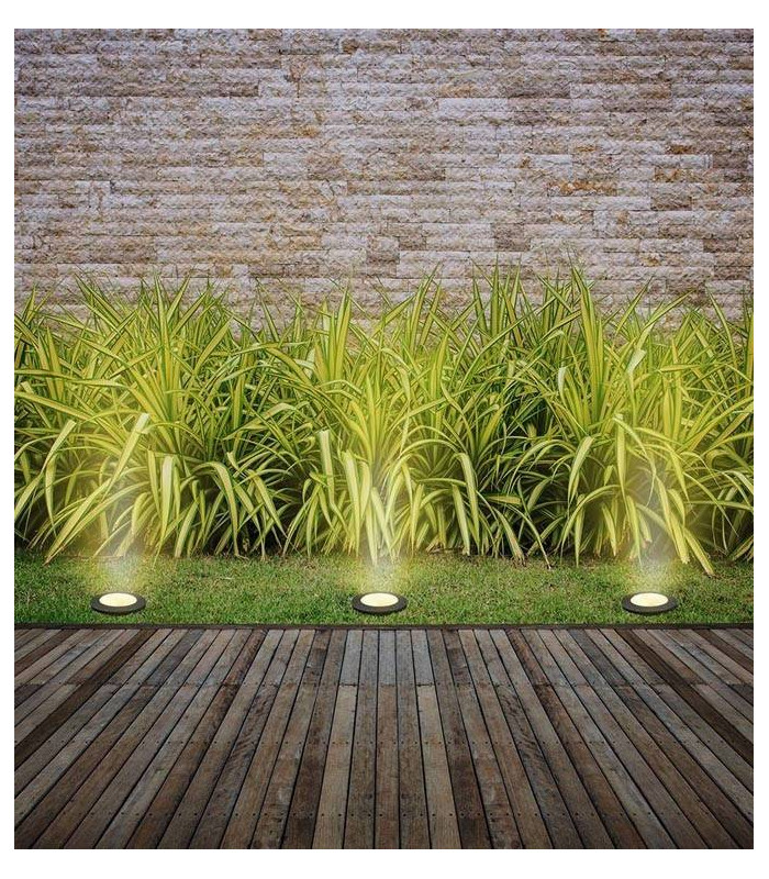 1 Light Round Recessed Outdoor Ground Light Black IP67, E27
