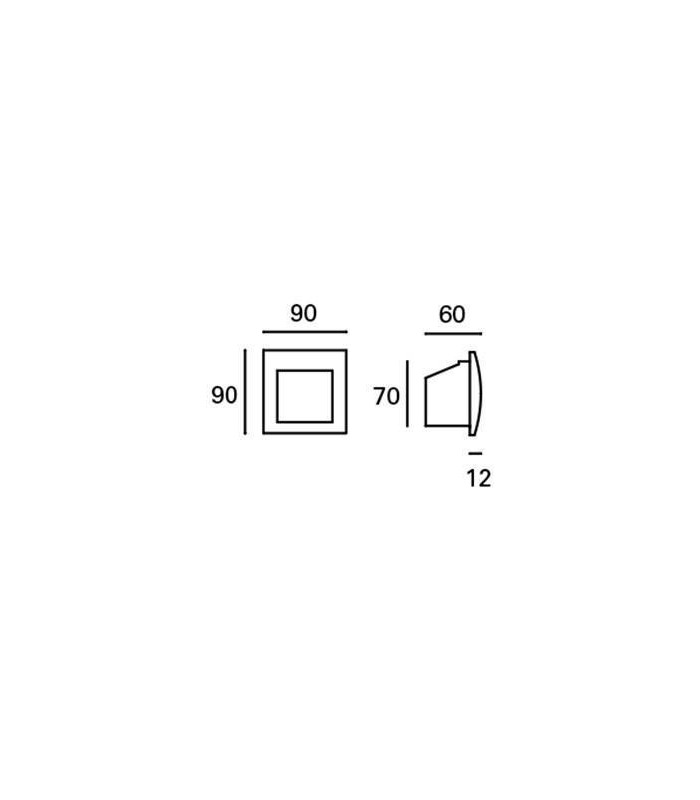 LED Outdoor Square Wall Light Grey IP65