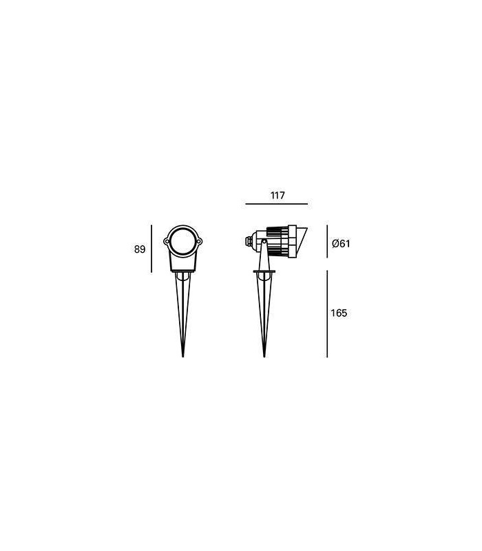 LED 1 Light Outdoor Spotlight Black IP65