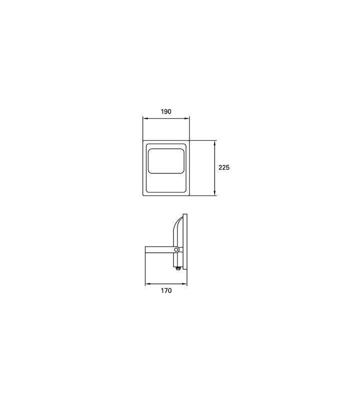 LED 1 Light Flood Light Outdoor Spotlight Black IP65