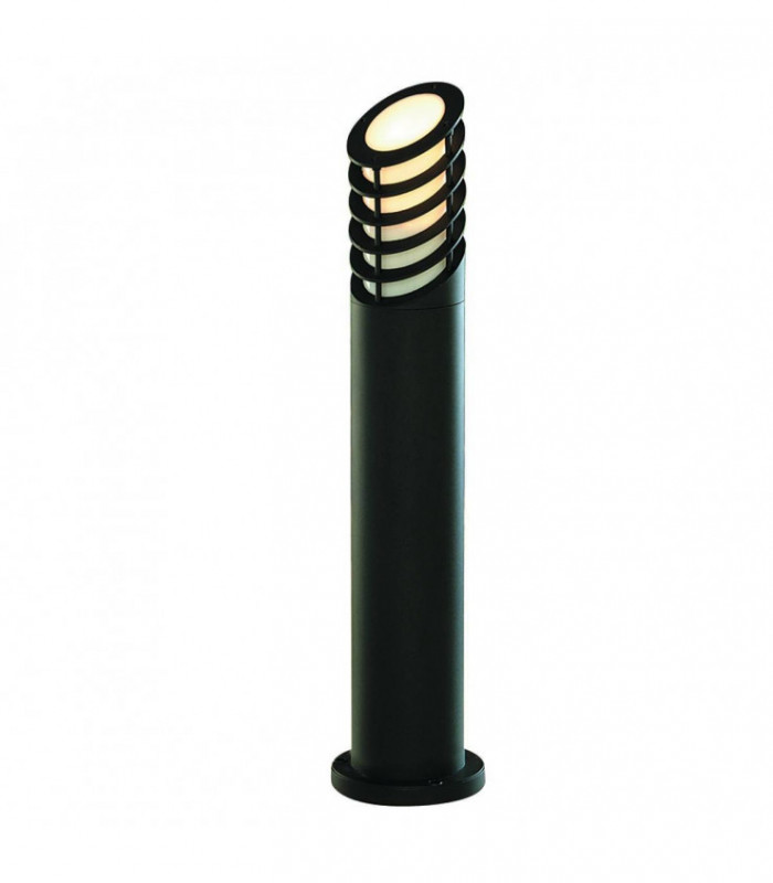 1 Light Outdoor Bollard Light Black with White Diffuser IP44, E27