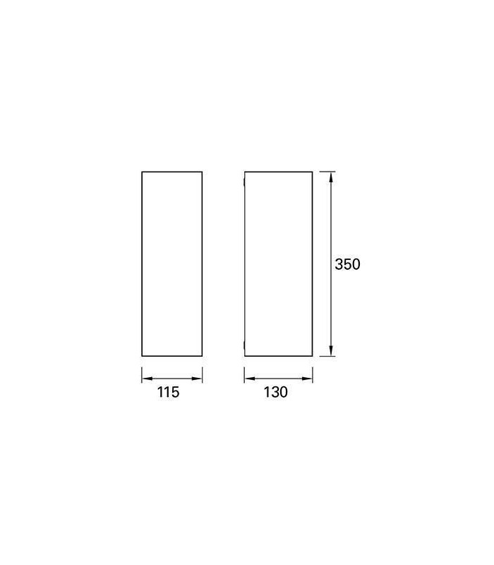 2 Light Outdoor Wall Light Black IP44
