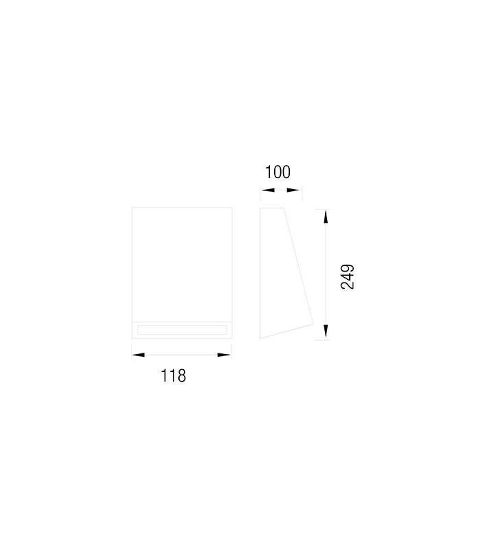 1 Light Outdoor Wall Light Grey IP44
