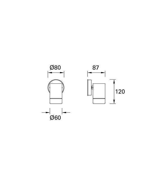 LED Outdoor Wall Light Black IP54