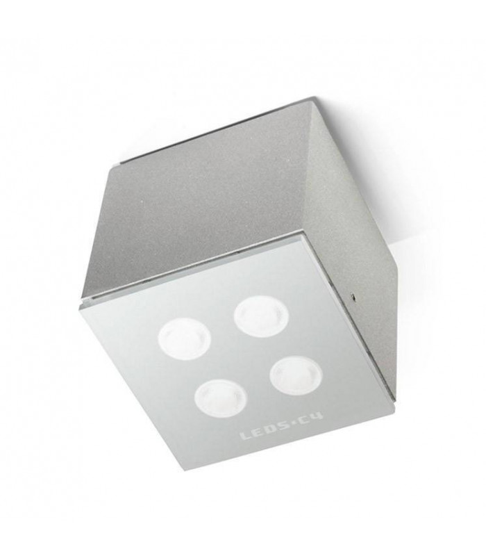 LED 4 Light Outdoor Surface Mounted Ceiling Light Grey IP65
