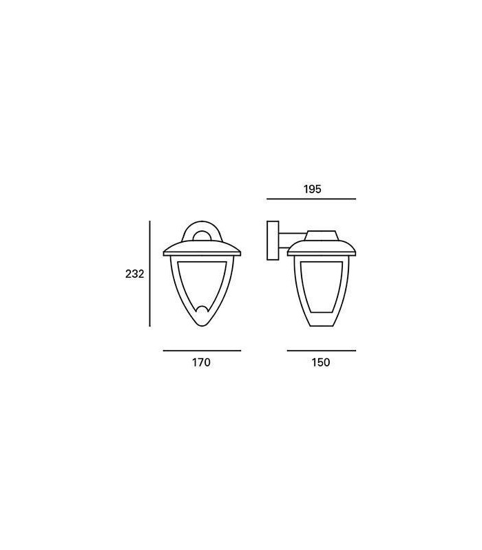 1 Light Outdoor Wall Lantern Black