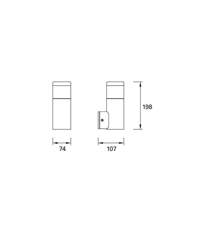 LED Outdoor Wall Light Black IP44