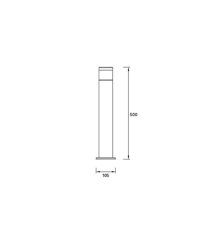 LED Outdoor Bollard Light Black IP65