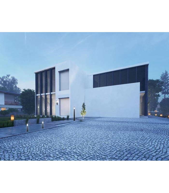 1 Light Outdoor Bollard Light Urban Grey IP55