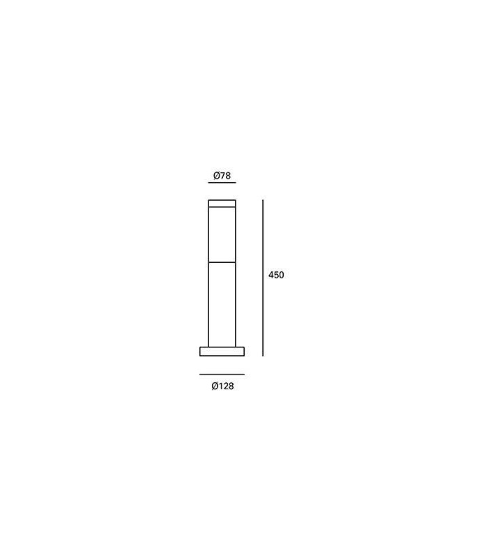 1 Light Outdoor Bollard Light Grey IP55