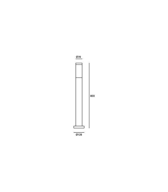 1 Light Outdoor Bollard Light Grey IP55