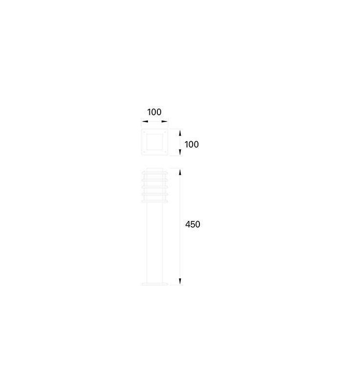 1 Light Outdoor Bollard Light Brown IP55