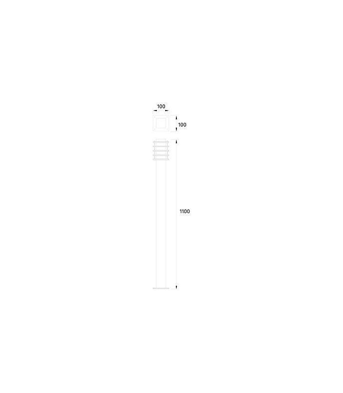 1 Light Outdoor Bollard Light Brown IP55