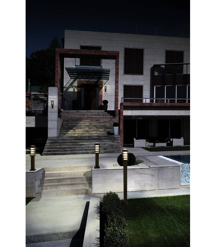 1 Light Outdoor Wall Light Brown IP55