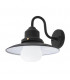 1 Light Outdoor Dome Wall Light Black IP44