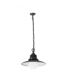 1 Light Outdoor Ceiling Pendant Light Black IP44
