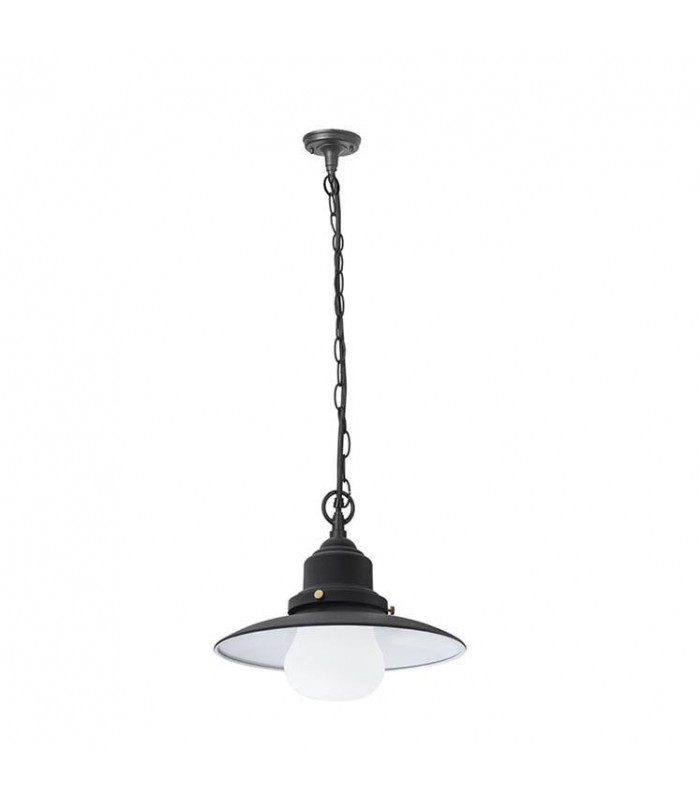 1 Light Outdoor Ceiling Pendant Light Black IP44