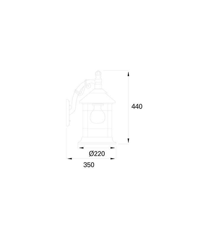 1 Light Outdoor Wall Lantern Rusty Brown