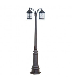 2 Light Lamp Post Rusty Brown