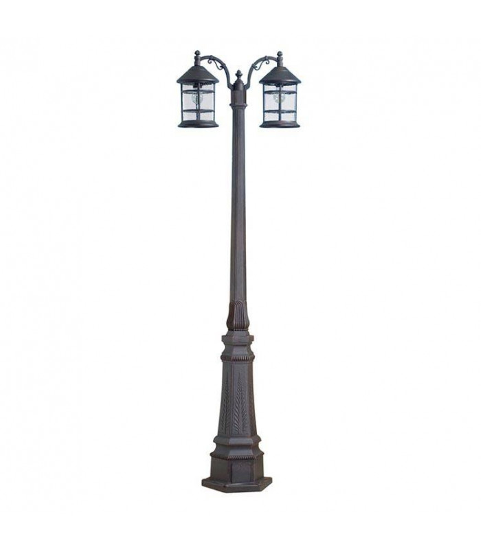 2 Light Lamp Post Rusty Brown