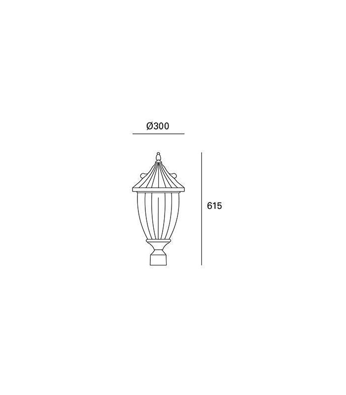 3 Light Outdoor Post Lantern Rusty Brown
