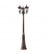 3 Light Triple Outdoor Post Lantern Rusty Brown