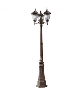 3 Light Triple Outdoor Post Lantern Rusty Brown