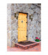 3 Light Outdoor Wall Lantern Antique Brass, Clear IP44, E14