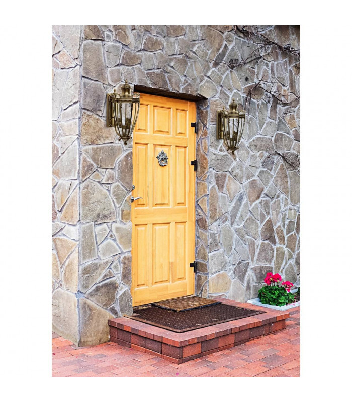 3 Light Outdoor Wall Lantern Antique Brass, Clear IP44, E14