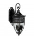 3 Light Outdoor Wall Lantern Black, Clear IP44, E14